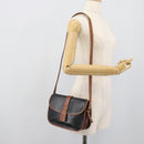 CELINE Shoulder Bag Leather Black Gold Auth 191330-23