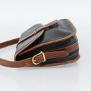 CELINE Shoulder Bag Leather Black Gold Auth 191330-3
