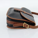 CELINE Shoulder Bag Leather Black Gold Auth 191330-4