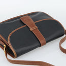 CELINE Shoulder Bag Leather Black Gold Auth 191330-6
