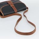 CELINE Shoulder Bag Leather Black Gold Auth 191330-7