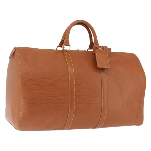 LOUIS VUITTON Epi Keepall 50 Boston Bag Brown M42968 LV Auth 191331A