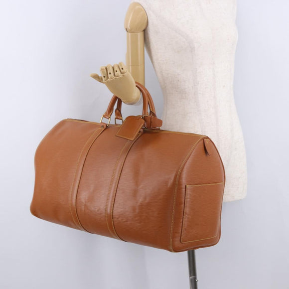 LOUIS VUITTON Epi Keepall 50 Boston Bag Brown M42968 LV Auth 191331A