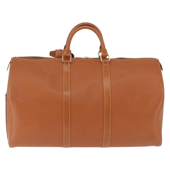 LOUIS VUITTON Epi Keepall 50 Boston Bag Brown M42968 LV Auth 191331A