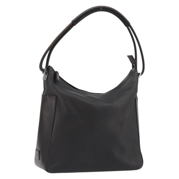 GUCCI Shoulder Bag Leather Brown Silver 001 3766 Auth 191334A