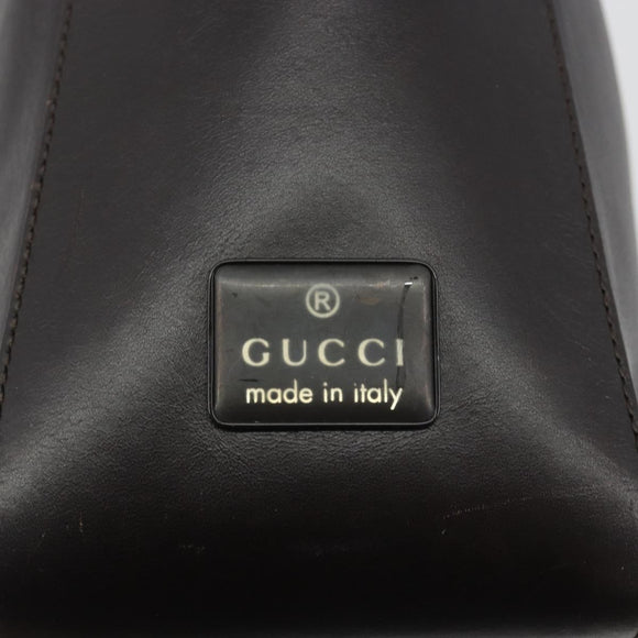 GUCCI Shoulder Bag Leather Brown Silver 001 3766 Auth 191334A