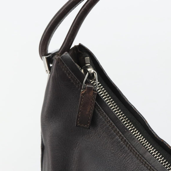 GUCCI Shoulder Bag Leather Brown Silver 001 3766 Auth 191334A