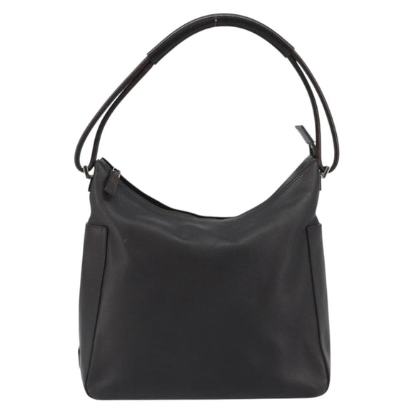 GUCCI Shoulder Bag Leather Brown Silver 001 3766 Auth 191334A