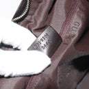 GUCCI Shoulder Bag Leather Brown Silver 001 3766 Auth 191334A-12