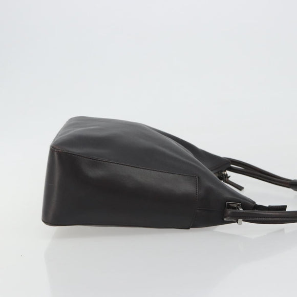 GUCCI Shoulder Bag Leather Brown Silver 001 3766 Auth 191334A
