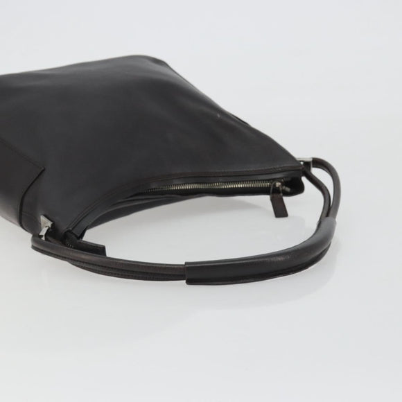 GUCCI Shoulder Bag Leather Brown Silver 001 3766 Auth 191334A