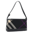 BURBERRY Nova Check Shoulder Bag Canvas Black Silver Auth 191335V-1