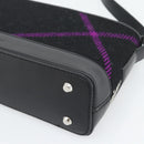 BURBERRY Nova Check Shoulder Bag Canvas Black Silver Auth 191335V-8