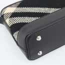 BURBERRY Nova Check Shoulder Bag Canvas Black Silver Auth 191335V-15