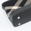 BURBERRY Nova Check Shoulder Bag Canvas Black Silver Auth 191335V-17