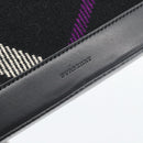 BURBERRY Nova Check Shoulder Bag Canvas Black Silver Auth 191335V-18