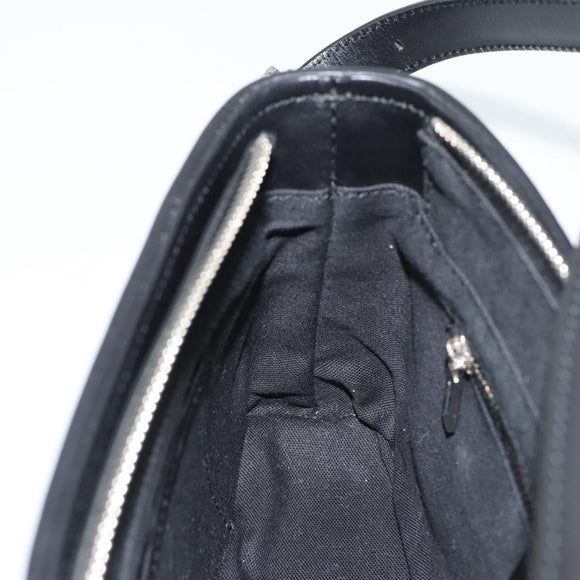 BURBERRY Nova Check Shoulder Bag Canvas Black Silver Auth 191335V