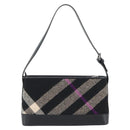 BURBERRY Nova Check Shoulder Bag Canvas Black Silver Auth 191335V-2