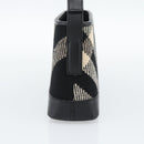 BURBERRY Nova Check Shoulder Bag Canvas Black Silver Auth 191335V-3