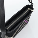 BURBERRY Nova Check Shoulder Bag Canvas Black Silver Auth 191335V-6