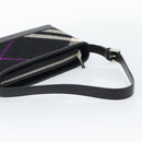 BURBERRY Nova Check Shoulder Bag Canvas Black Silver Auth 191335V-7