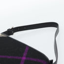 BURBERRY Nova Check Shoulder Bag Canvas Black Silver Auth 191335V-14
