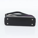 BURBERRY Nova Check Shoulder Bag Canvas Black Silver Auth 191335V-5