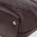 GUCCI GG Canvas Guccissima Tote Bag Leather Brown Gold 145993 Auth 191338V-15