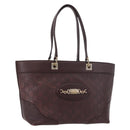 GUCCI GG Canvas Guccissima Tote Bag Leather Brown Gold 145993 Auth 191338V-1