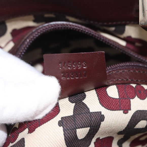 GUCCI GG Canvas Guccissima Tote Bag Leather Brown Gold 145993 Auth 191338V