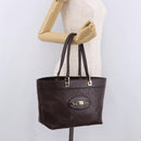 GUCCI GG Canvas Guccissima Tote Bag Leather Brown Gold 145993 Auth 191338V-25