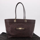 GUCCI GG Canvas Guccissima Tote Bag Leather Brown Gold 145993 Auth 191338V-12
