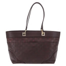 GUCCI GG Canvas Guccissima Tote Bag Leather Brown Gold 145993 Auth 191338V-2