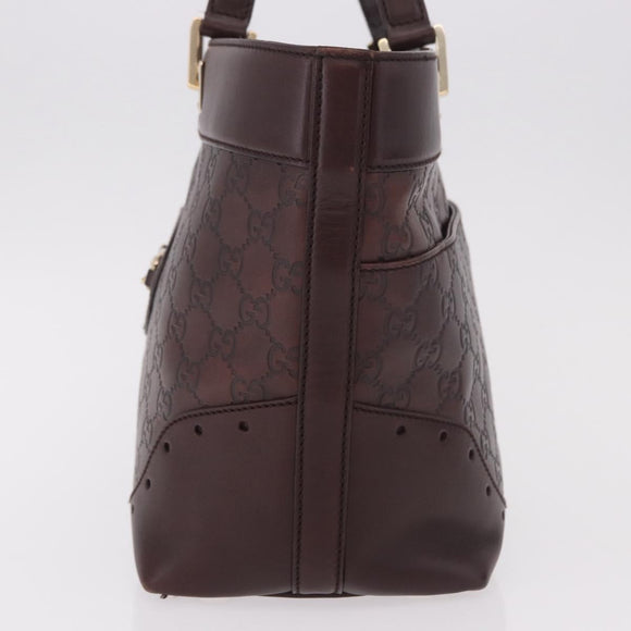 GUCCI GG Canvas Guccissima Tote Bag Leather Brown Gold 145993 Auth 191338V