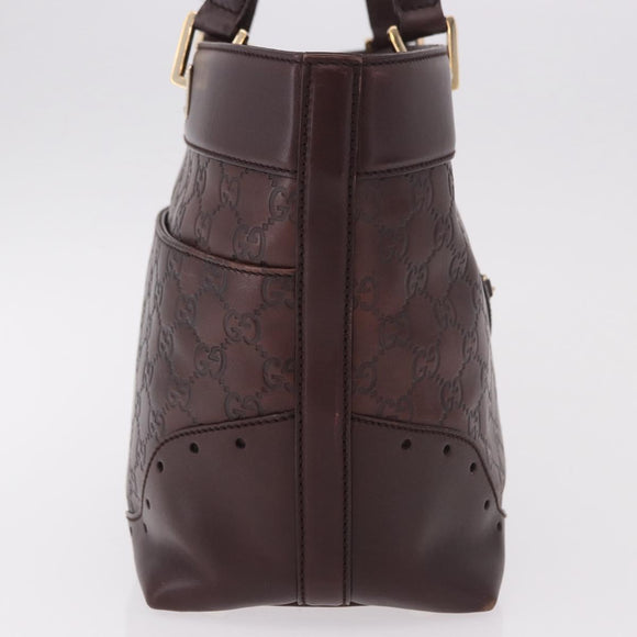 GUCCI GG Canvas Guccissima Tote Bag Leather Brown Gold 145993 Auth 191338V