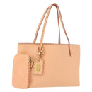 FENDI Celeria Hand Bag Leather With Pouch Orange Gold Auth 191347V-1