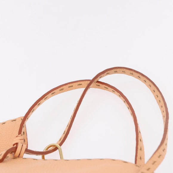 FENDI Celeria Hand Bag Leather With Pouch Orange Gold Auth 191347V