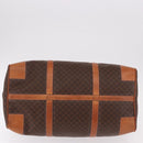 CELINE Macadam Canvas Boston Bag PVC Leather Brown Gold Auth 191352A-10