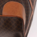 CELINE Macadam Canvas Boston Bag PVC Leather Brown Gold Auth 191352A-11