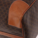 CELINE Macadam Canvas Boston Bag PVC Leather Brown Gold Auth 191352A-14