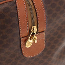CELINE Macadam Canvas Boston Bag PVC Leather Brown Gold Auth 191352A-16