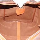 CELINE Macadam Canvas Boston Bag PVC Leather Brown Gold Auth 191352A-18