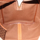 CELINE Macadam Canvas Boston Bag PVC Leather Brown Gold Auth 191352A-19