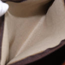 CELINE Macadam Canvas Boston Bag PVC Leather Brown Gold Auth 191352A-21