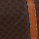 CELINE Macadam Canvas Boston Bag PVC Leather Brown Gold Auth 191352A-4