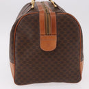 CELINE Macadam Canvas Boston Bag PVC Leather Brown Gold Auth 191352A-5