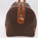 CELINE Macadam Canvas Boston Bag PVC Leather Brown Gold Auth 191352A-6
