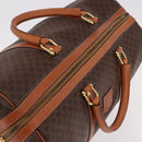 CELINE Macadam Canvas Boston Bag PVC Leather Brown Gold Auth 191352A-7