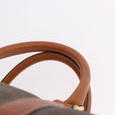 CELINE Macadam Canvas Boston Bag PVC Leather Brown Gold Auth 191352A-9
