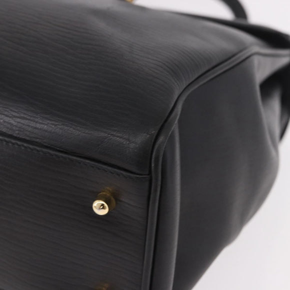 CELINE Hand Bag Leather Black Gold Auth 191353A